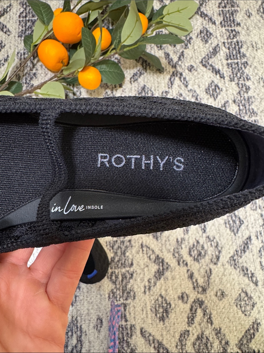 Rothy's The Max Square Mary Jane 8 - Black Sand Basketweave Flat NWOT - Picture 3 of 5
